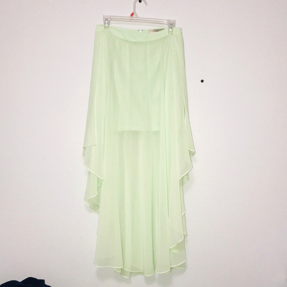 Forever 21 Asymmetrical Green Maxi Skirt